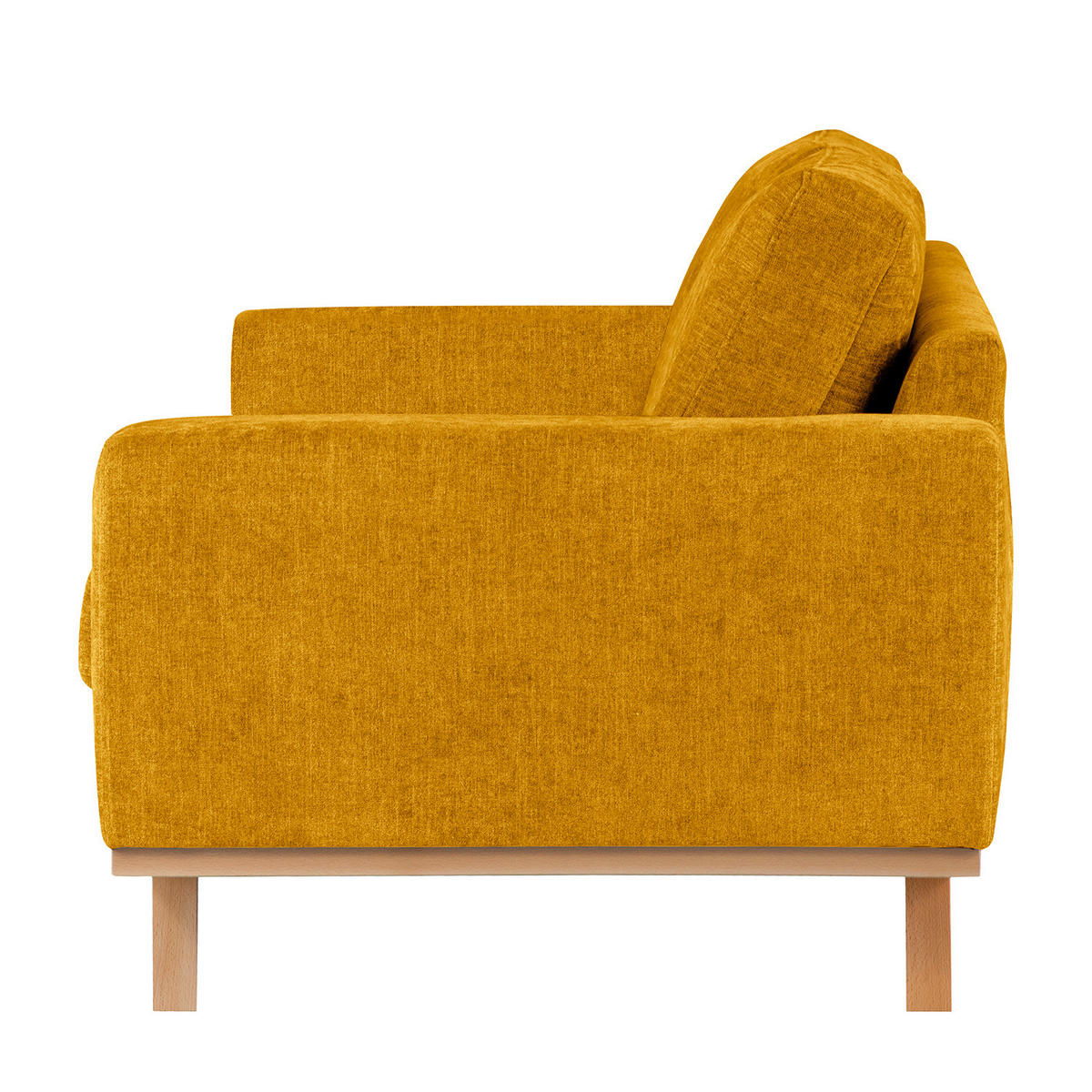 SESSEL - Gelb/Buchefarben, Buchenholz/Textil (122/81/88cm) - home24