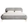 POLSTERBETT Ovalle Grau mit goldenen Metallbeinen 180 cm - Goldfarben/Grau, Textil/Metall (180/200cm) - Selsey