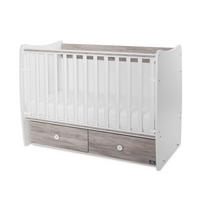 BABYBETT MATRIX NEW 120 x 60 cm dunkelbraun 120 x 60 cm, Schaukelfunktion, 2 Schubladen, 2 Ebenen, Schlupfsprossen - Braun, Holzwerkstoff (60/120cm) - Lorelli