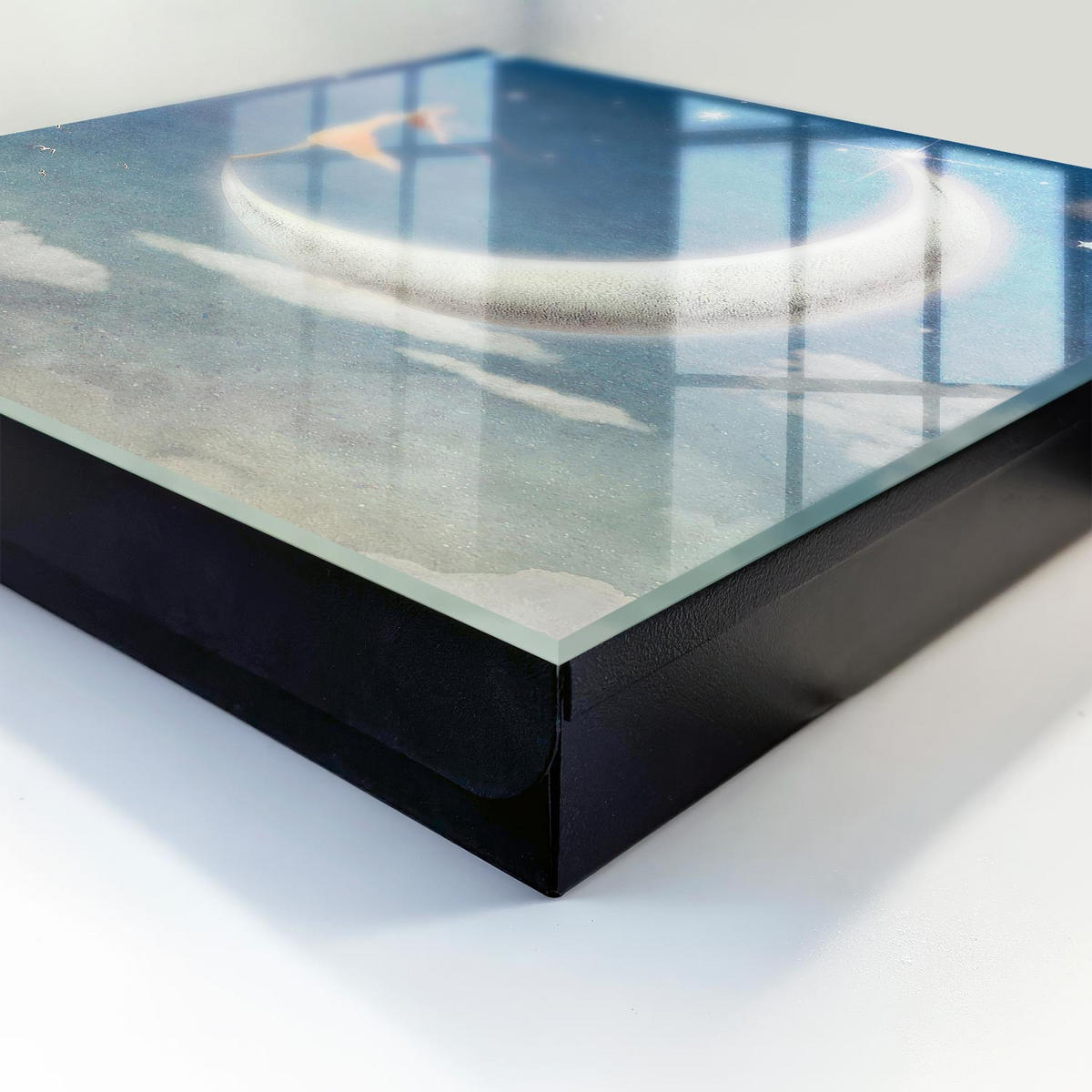 SCHLÜSSELBOX Schwarz 30x30 cm- Türöffnung nach rechts - Himmlische Reise - Blau, Metall (30/30/5cm) - TULUP