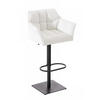 BARHOCKER Lederlook Weiß - Schwarz/Weiß, Textil/Metall (64/88/45cm) - CLP