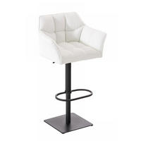 BARHOCKER Lederlook Weiß - Schwarz/Weiß, Textil/Metall (64/88/45cm) - CLP