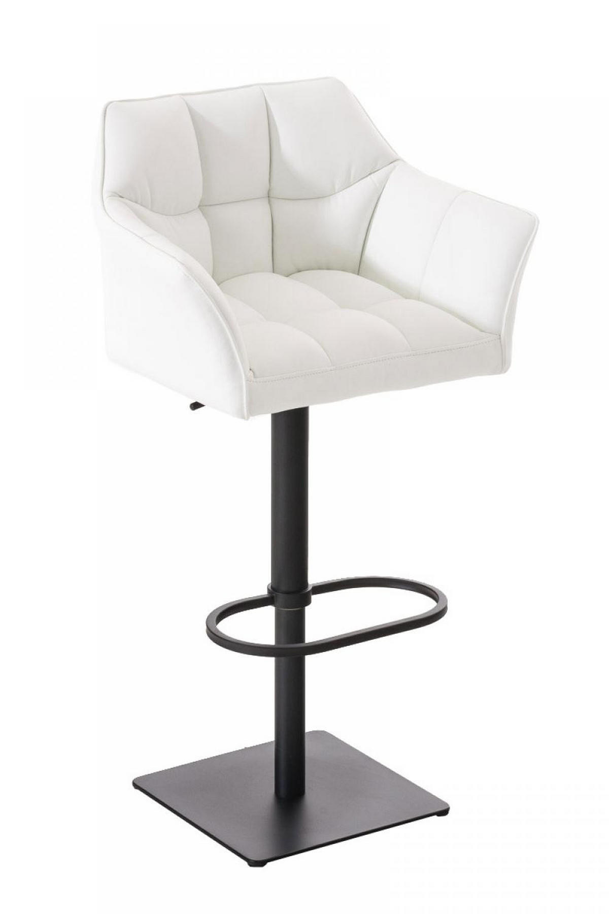 BARHOCKER Lederlook Weiß - Schwarz/Weiß, Textil/Metall (64/88/45cm) - CLP
