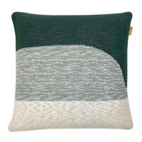 DEKOKISSEN Sonnenuntergang gestrickt Grün 50x50 - Grün, Textil (50/50/12cm) - Malagoon