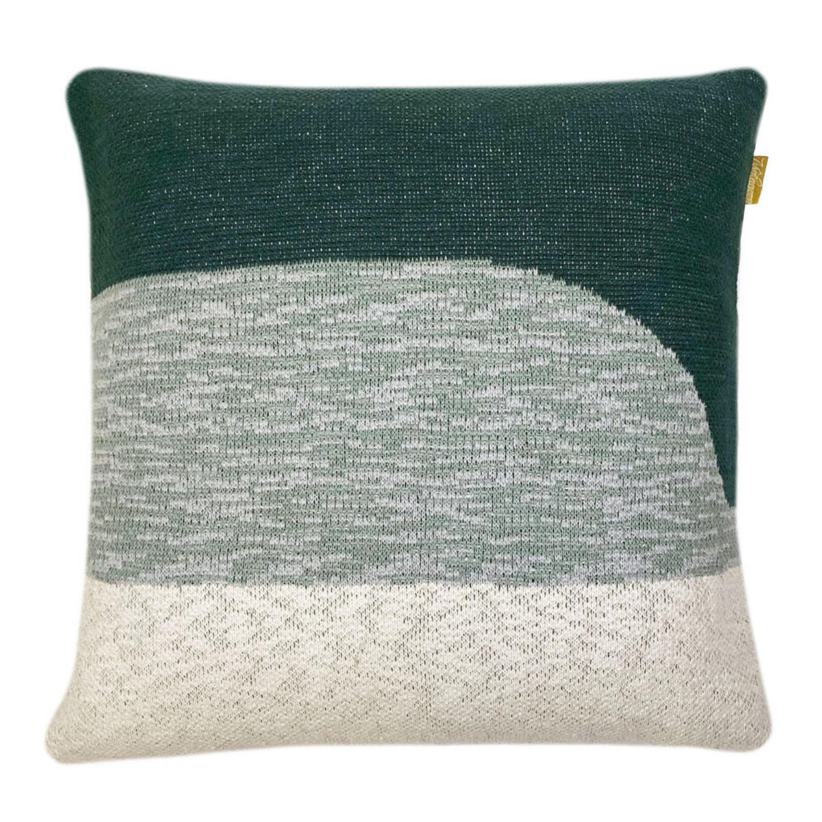 DEKOKISSEN Sonnenuntergang gestrickt Grün 50x50 - Grün, Textil (50/50/12cm) - Malagoon