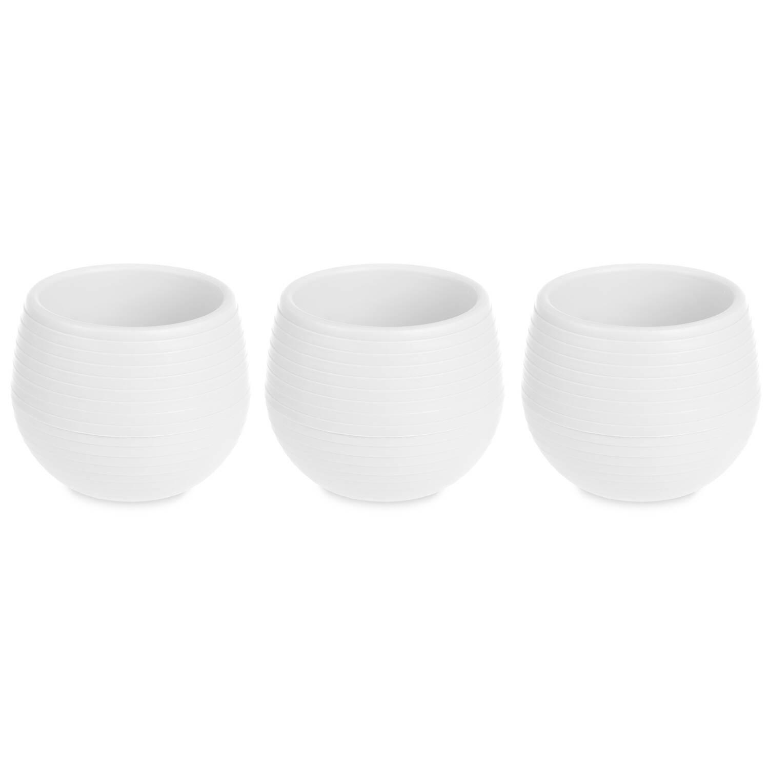 BLUMENTÖPFE Selbstbewässernd Kunststoff 3er-Set Ø 6 cm - Weiß, Kunststoff (6/6cm)