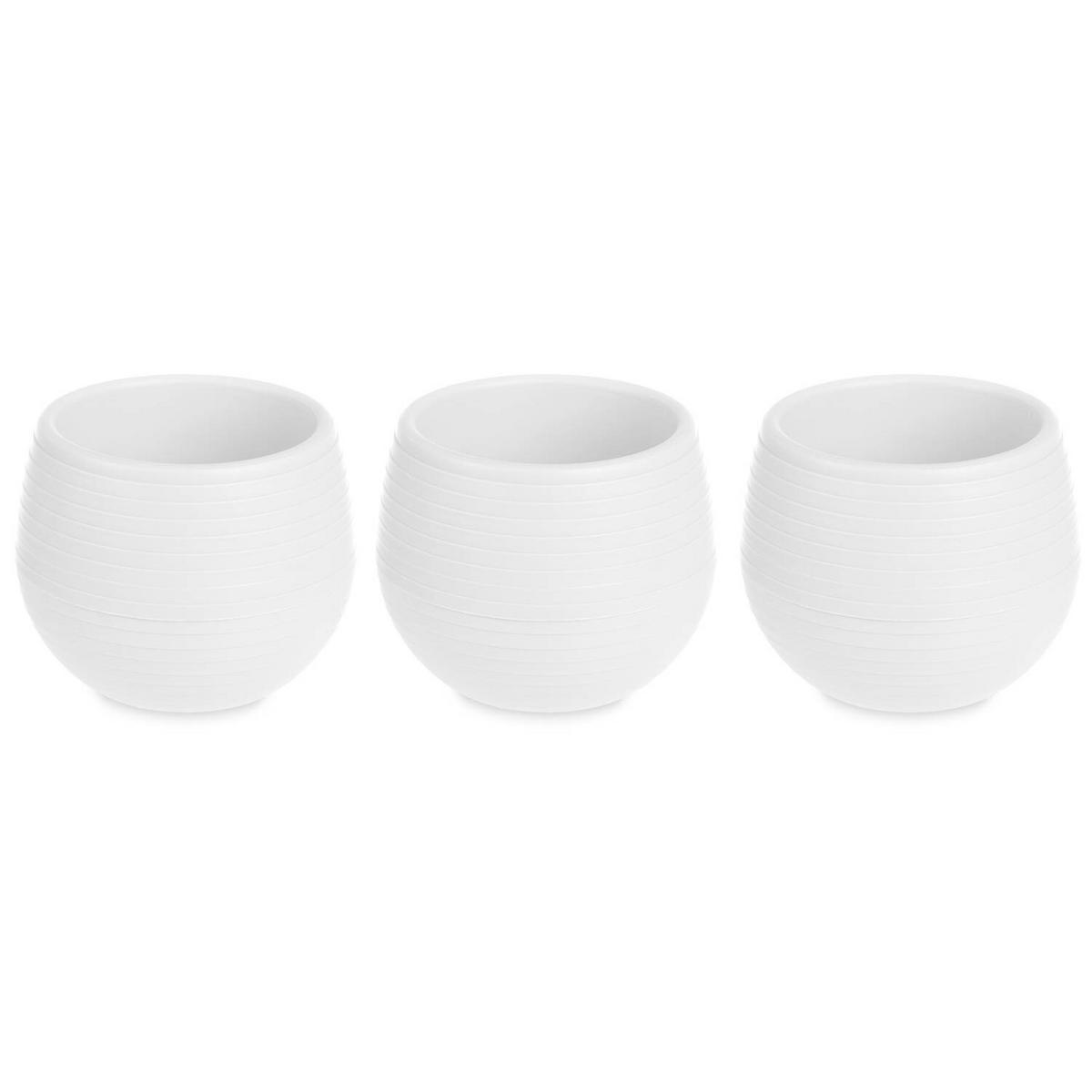 BLUMENTÖPFE Selbstbewässernd Kunststoff 3er-Set Ø 6 cm - Weiß, Kunststoff (6/6cm)
