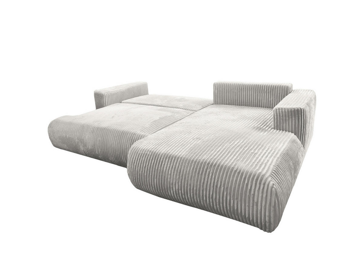 ECKSOFA Luna L rechts Creme aus Cord - Creme, Textil (271/195cm) - KS Home Concept