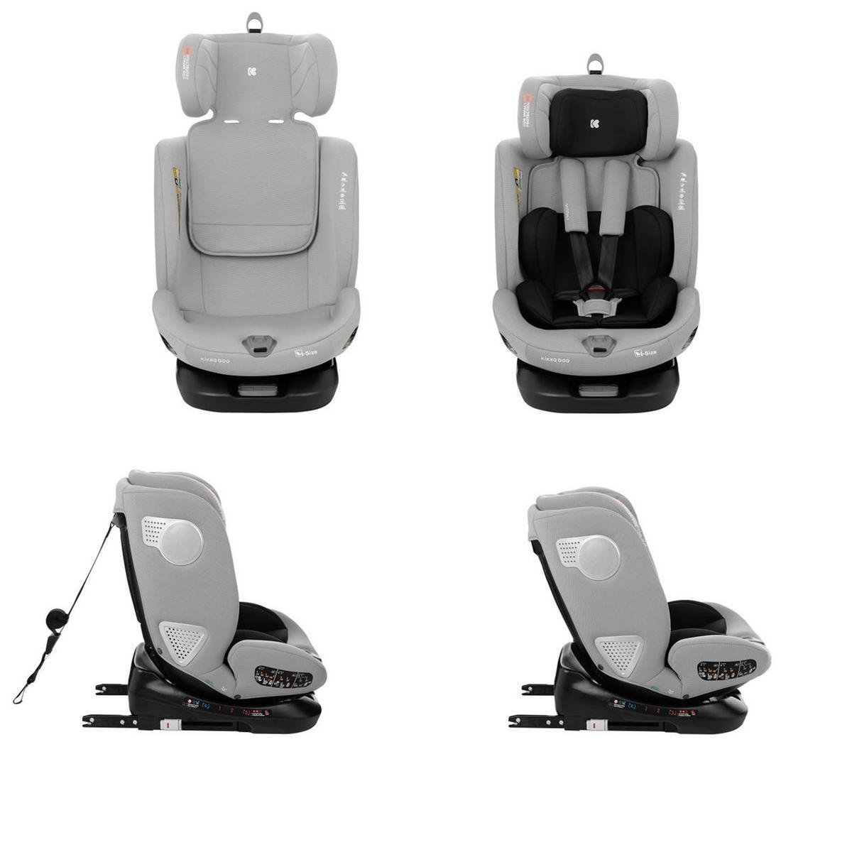 KINDERSITZ i-Moove i-Size hellgrau (40-150cm) Isofix 360-Grad-Drehung Kopfstütze - Hellgrau, Kunststoff (45/59/49cm) - Kikka boo