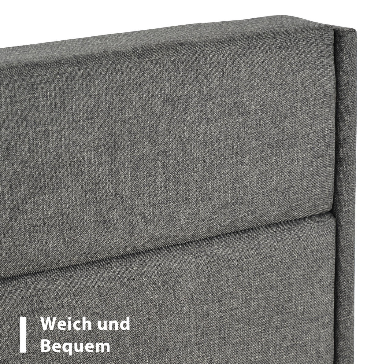 POLSTERBETT 140/200 cm Dunkelgrau aus Leinen mit Lattenrost - Dunkelgrau, Textil (140/200cm) - OKMYHOME