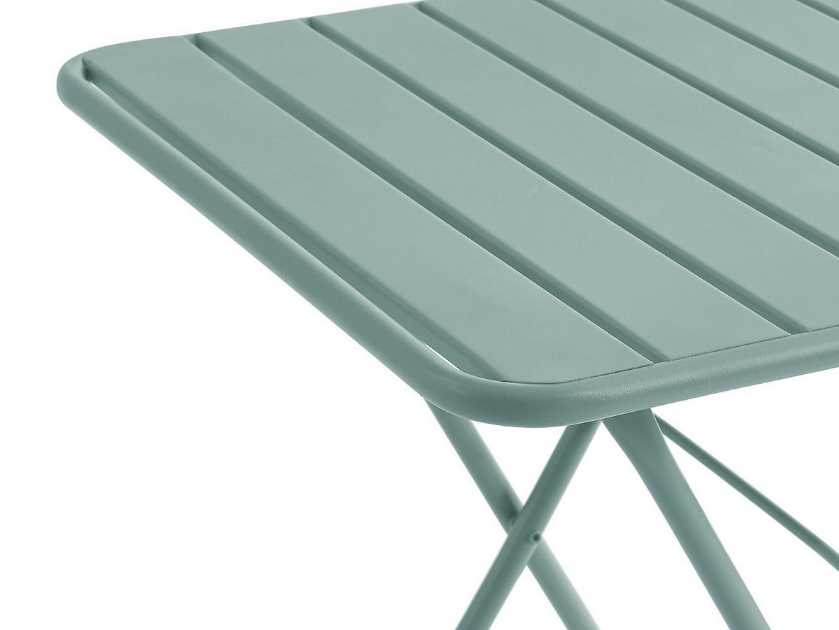 GARTENTISCH quadratisch, klappbar - L. 60 cm - Metall - Mandelgrün - MIRMANDE von MYLIA - Salbeigrün, Metall (60/60/73cm) - Vente-Unique