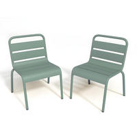 GARTENSTUHL für Kinder stapelbar 2er-Set - Metall - Hellgrün - POPAYAN von MYLIA - Grün, Metall (39/55.5/43cm) - Vente-Unique
