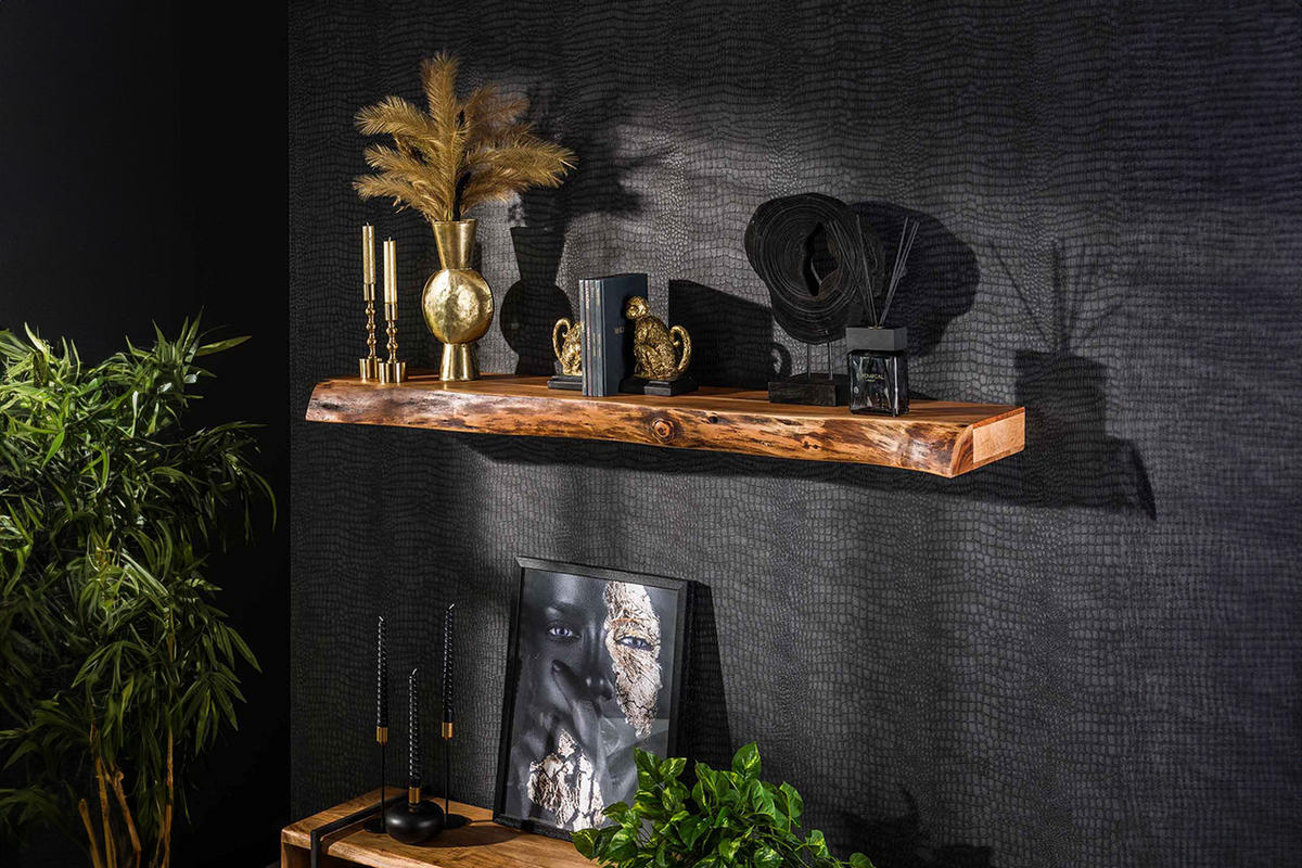 WANDREGAL SESA Holz Akazie - Naturfarben, Holz (150/8/25cm) - KAWOLA