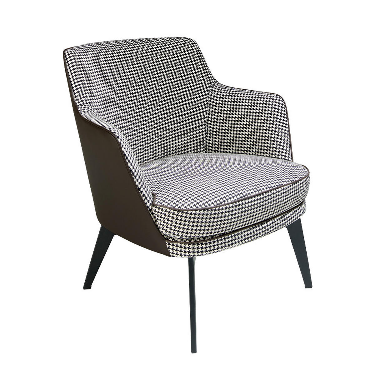 SESSEL Stoff Braun , Schwarz - Schwarz/Braun, Leder/Textil (75/82/75cm) - ANGEL CERDA