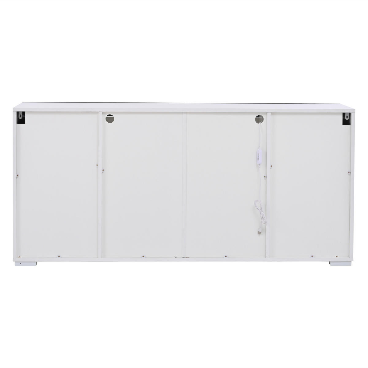 SIDEBOARD DE-37811 mit LED-Beleuchtung und 4 Türen Weiß/Schwarz - Weiß, Holzwerkstoff (140/65/40cm) - ComfortXL