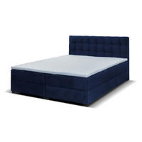 BOXBETT Malmo 200x200 cm mit Topper, zwei Bettkästen und Matratze, blau - Dunkelblau, Kunststoff (200/200cm) - Margaret Hadas24