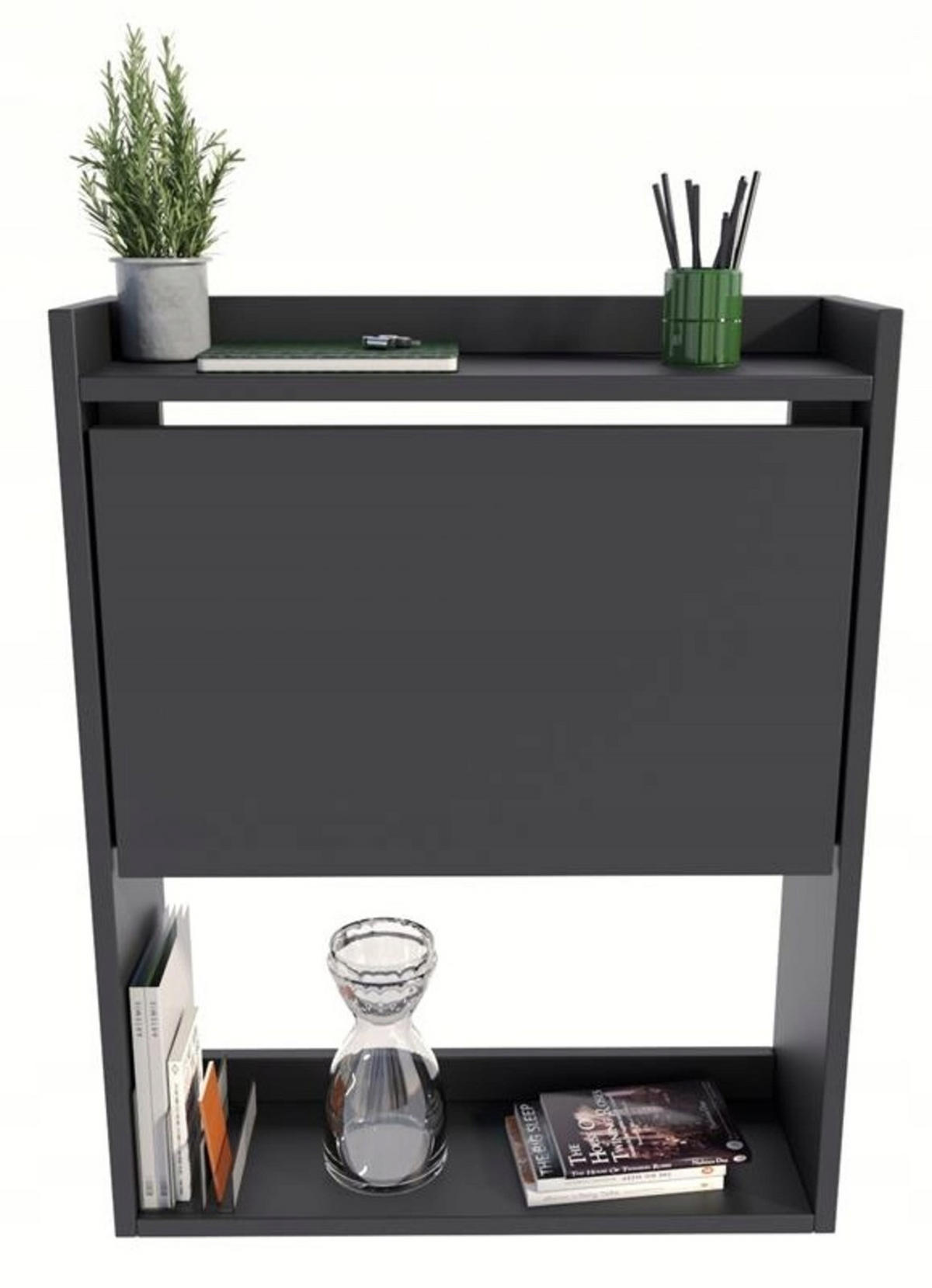SCHREIBTISCH Klappbarer Wandregal Schwarz 70/20/85 cm - Schwarz, Holzwerkstoff (20/70/85cm) - Matkam Möbel