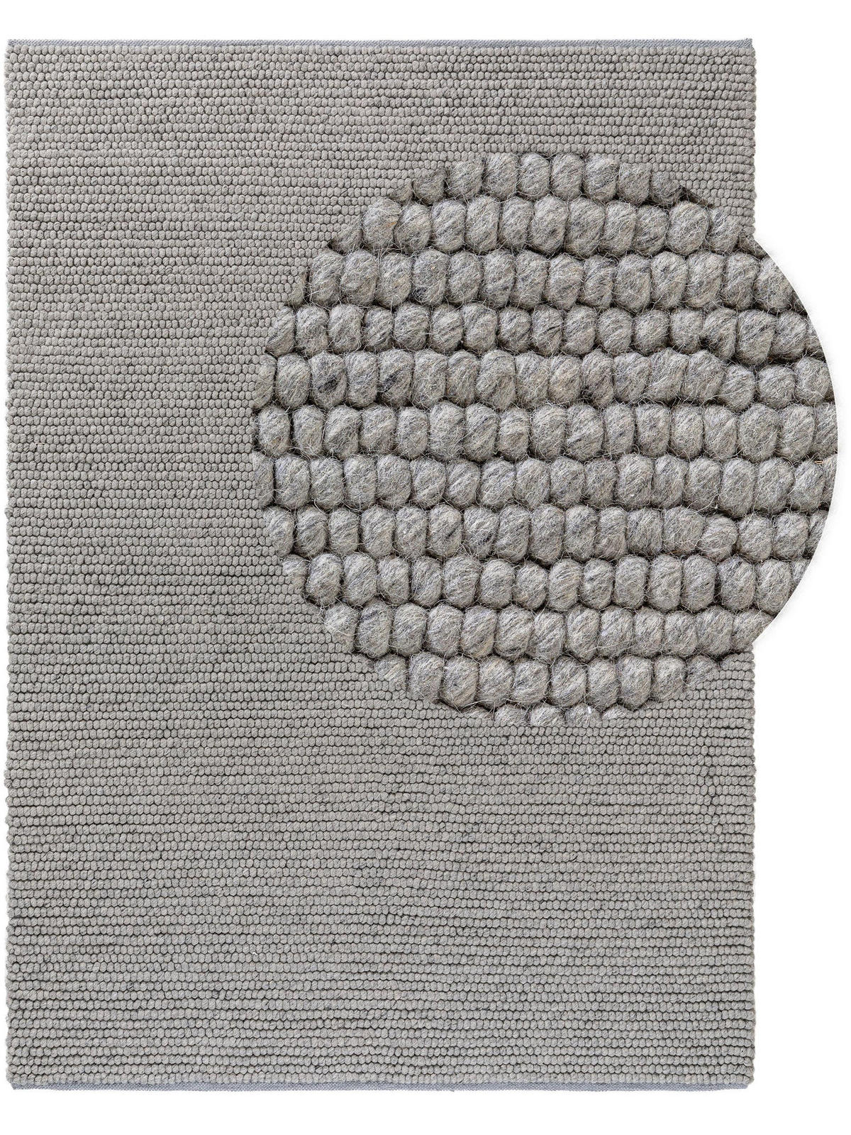 WOLLTEPPICH Beads Grau 80x150 cm - Grau, Textil (80/150cm) - benuta Pure