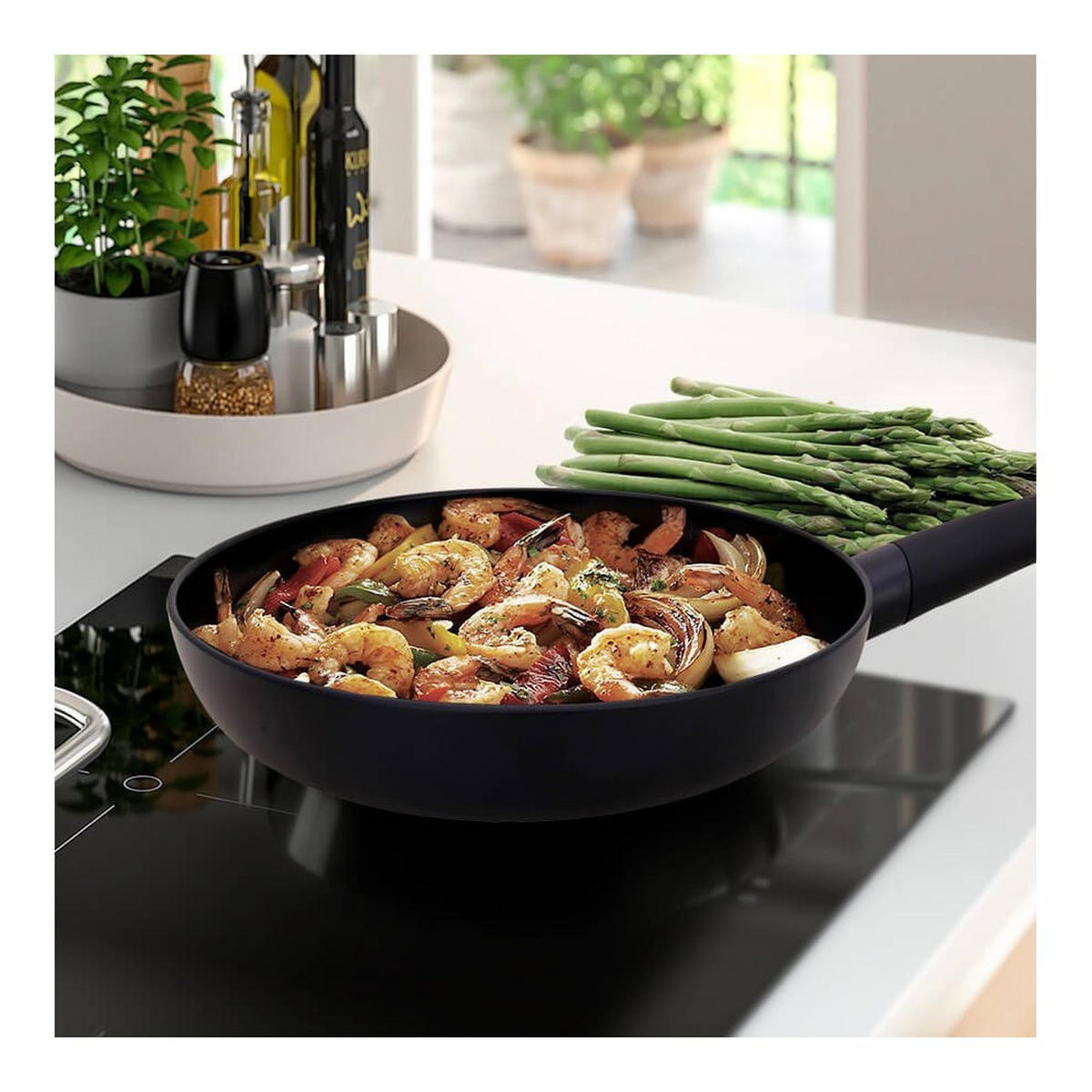 PFANNE Schwarz 44/24/5 cm MR121724 - Schwarz, Metall (24cm) - Maestro 