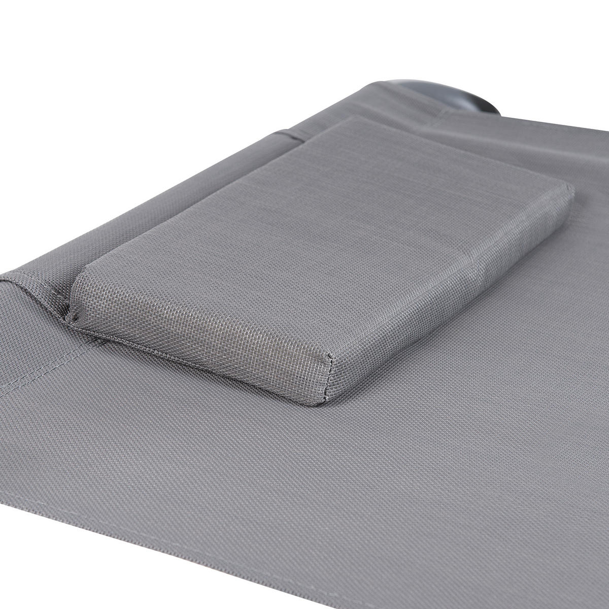 GARTENLIEGE mit Dach grau Terno - Grau, Metall (110/110/200cm) - Beliani