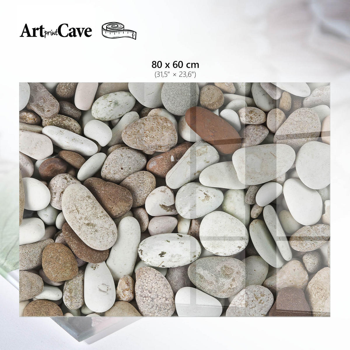 GLASPLATTE 80x60 cm – Natursteine - Grau, Glas (0.4/80/60cm) - ArtPrintCave