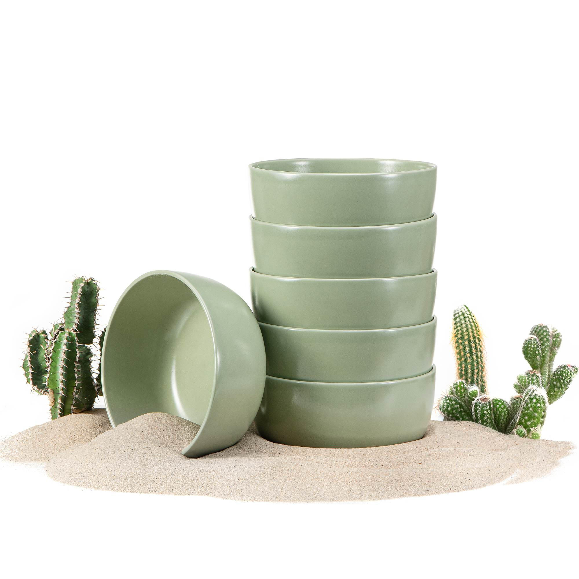 SCHÜSSEL-SET VICTO 6 Personen 6-tlg - Grün, Keramik - KONSIMO®