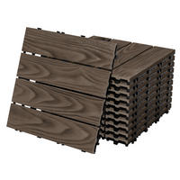 TERRASSENFLIESE Dunkelbraun 22 Stück - Dunkelbraun, Holzwerkstoff (30/30/2.1cm) - ML-DESIGN