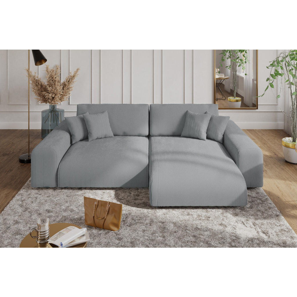 Thumbnail - luma-home Ecksofa, Hellgrau, Textil, 3-Sitzer, Füllung: Polyurethan (Pur), Eckteil, L-Form,L-Form, 255x165 cm, Wohnzimme...