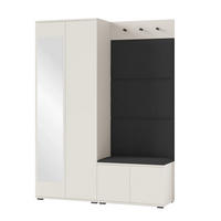 GARDEROBE Napoli 3 Kleiderschrank mit Polsterpaneelen Schwarz - Beige/Schwarz, Holzwerkstoff (140/189/40cm) - Jerpax