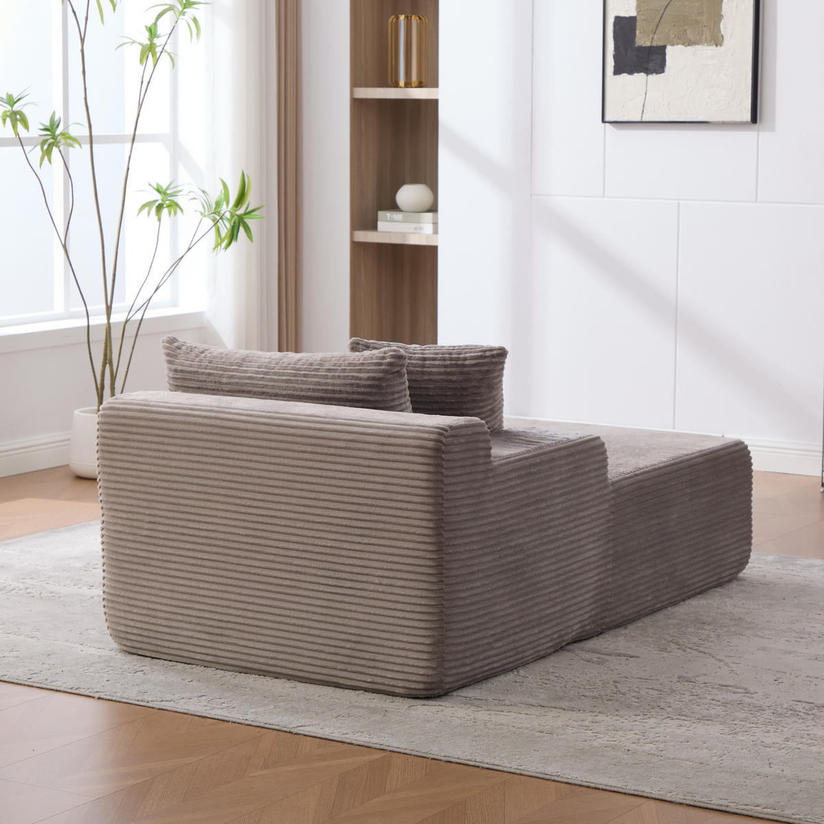 SOFAELEMENT 174/100/74.5 cm Grau Chenillestoff - Grau, Textil (100/74.5/174cm) - Oxeza