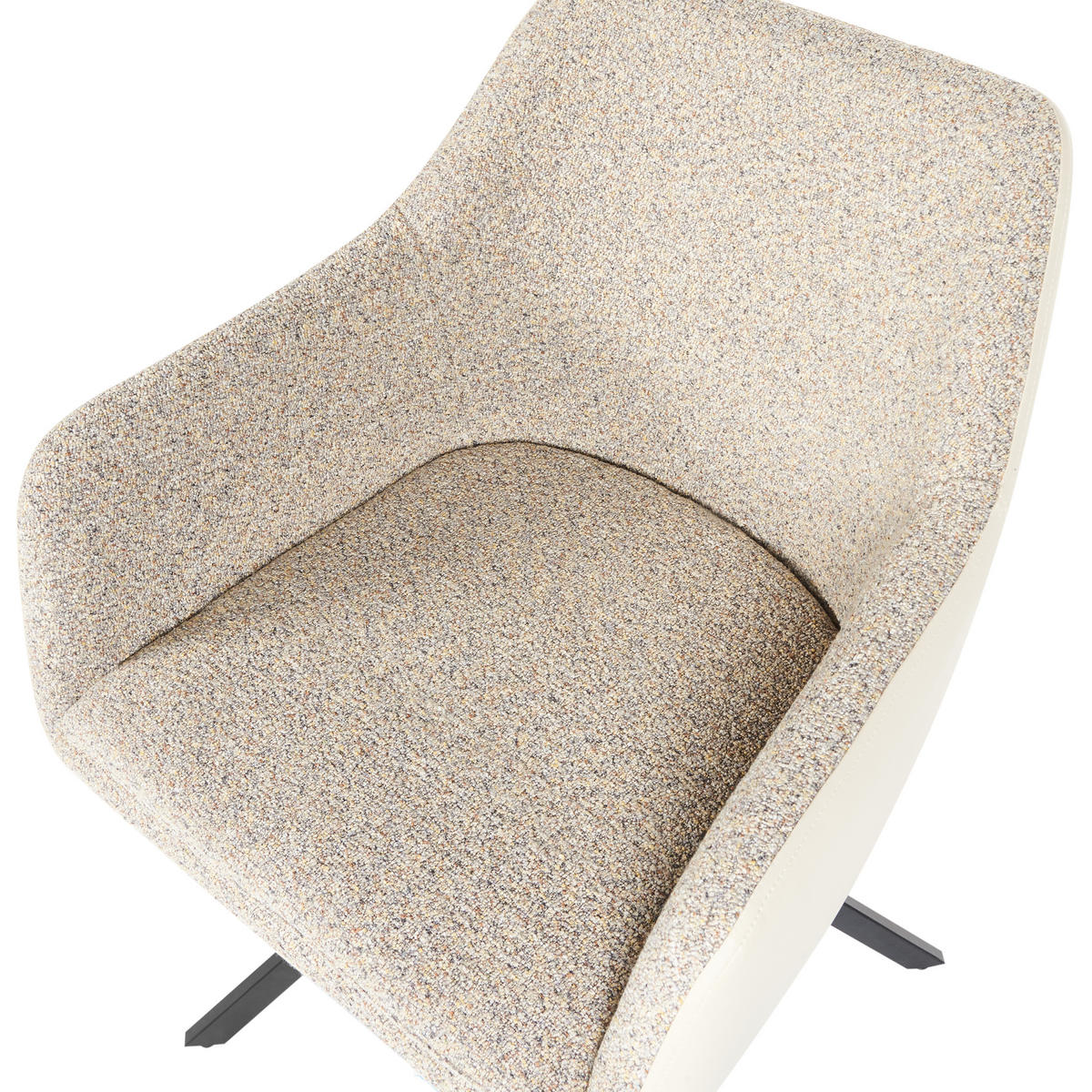 ESSZIMMERSTUHL 2er-Set Taupe Lithia - Taupe/Schwarz, Textil (58/86/63cm) - Beliani