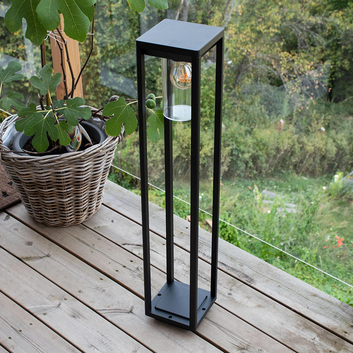 LED WEGLEUCHTE Aluminium Schwarz - Schwarz, Kunststoff (15/15/80cm) - Globo Lighting