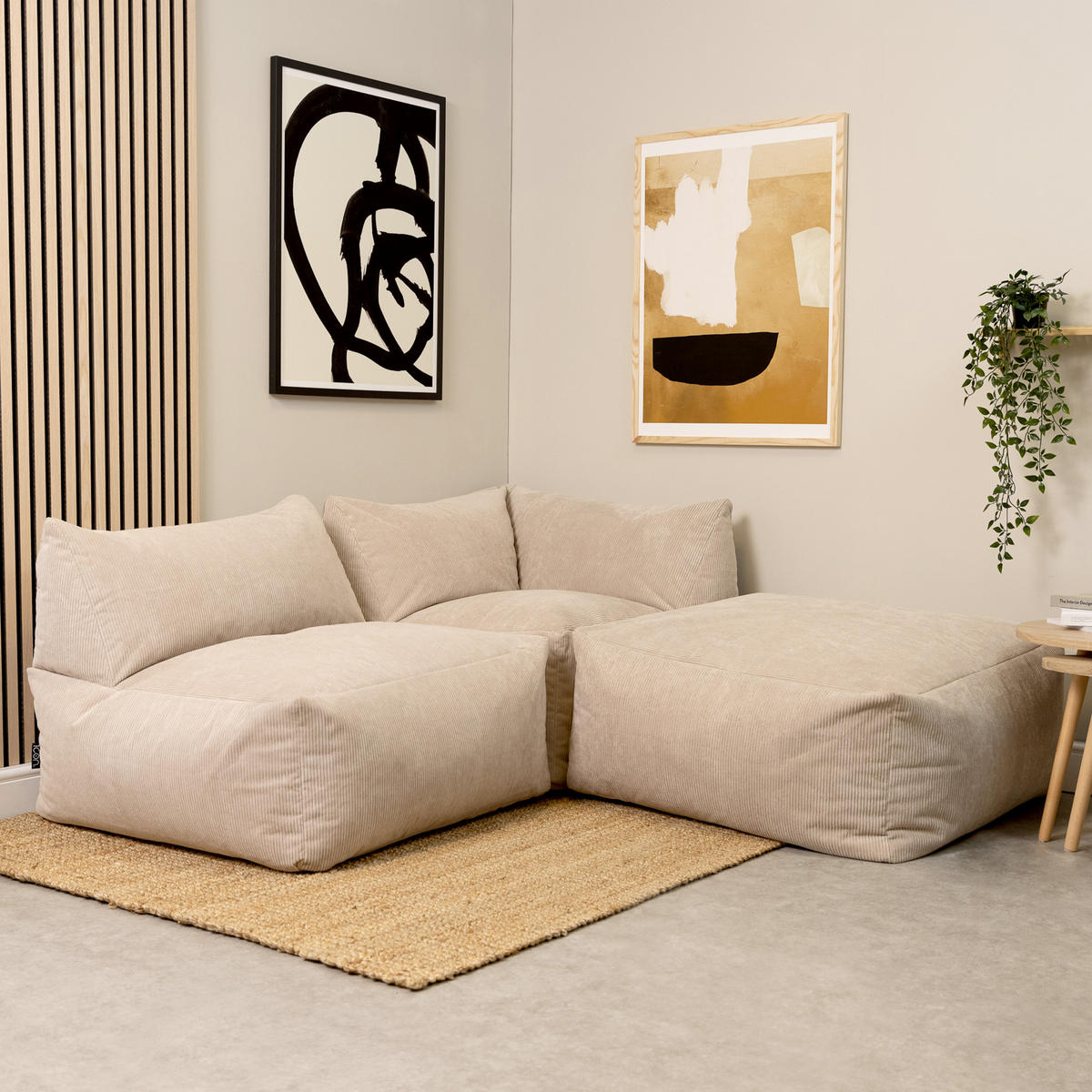ECK-SITZSACK Tetra, modulares Sofa - Beige, Kunststoff (88/80/88cm) - icon
