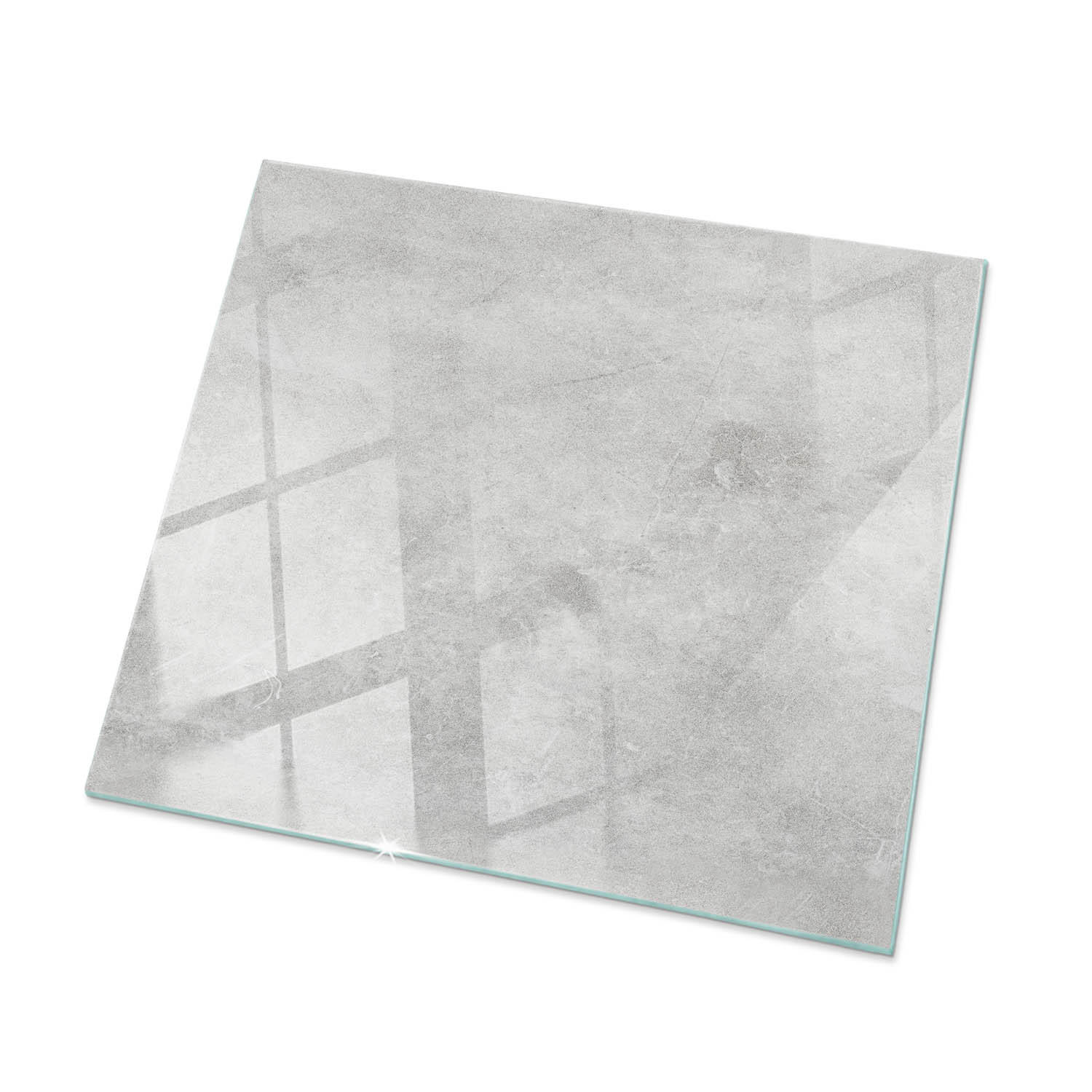 TISCHPLATTE 50x50 cm Betonoptik mit Rissen - Weiß/Grau, Glas (50/50/0.4cm) - TULUP