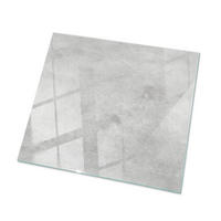 TISCHPLATTE 50x50 cm Betonoptik mit Rissen - Weiß/Grau, Glas (50/50/0.4cm) - TULUP