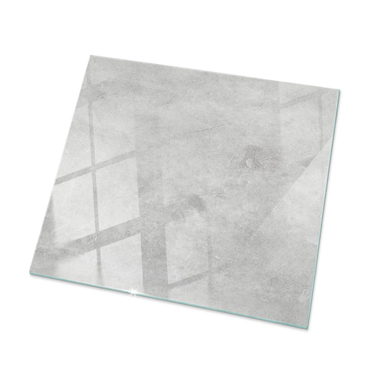 TISCHPLATTE 50x50 cm Betonoptik mit Rissen - Weiß/Grau, Glas (50/50/0.4cm) - TULUP