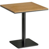 GARTENTISCH Metall WPC Naturholz - Schwarz/Naturfarben, Metall (70/70/74cm) - Outsunny