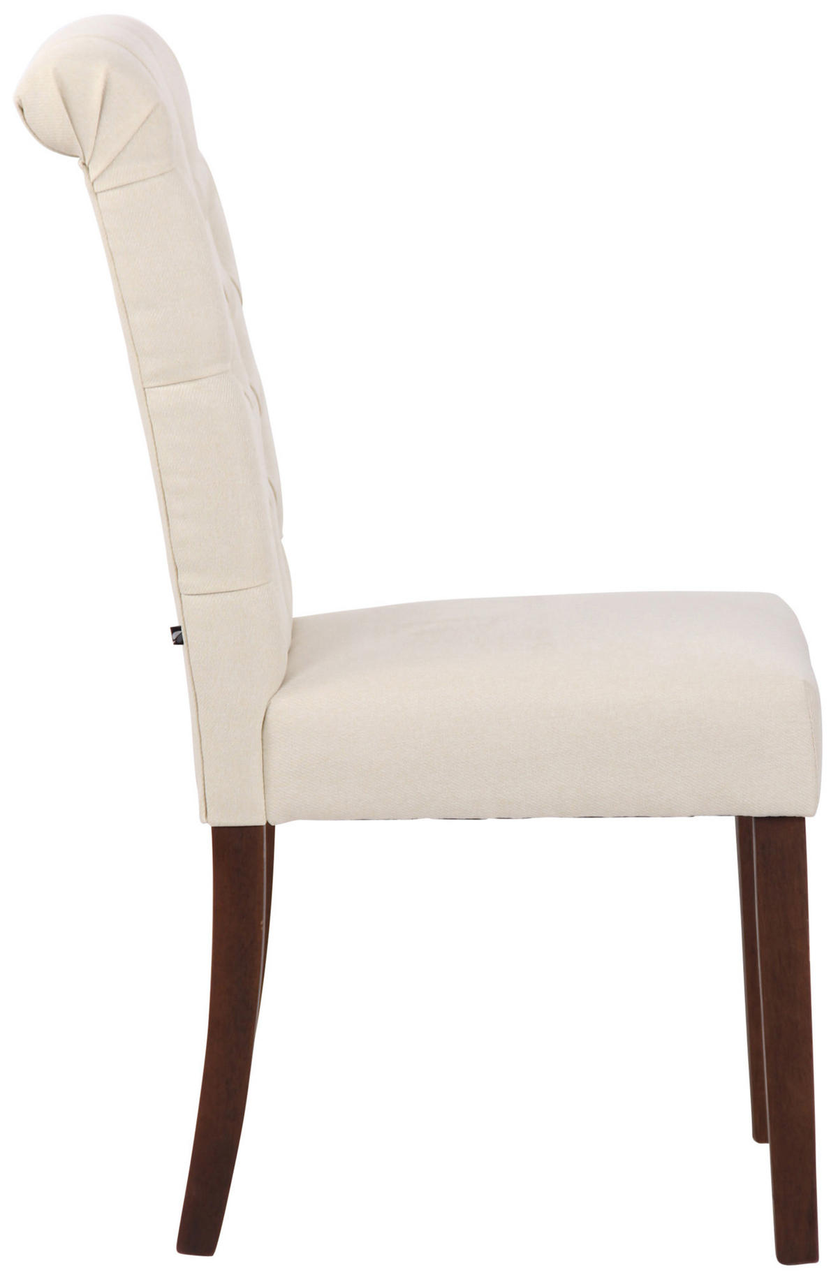 ESSZIMMERSTUHL Lisbon Stoff, Gestell Kautschukholz Braun Creme - Naturfarben/Braun, Holz/Textil (45/98/63cm) - TPFLiving