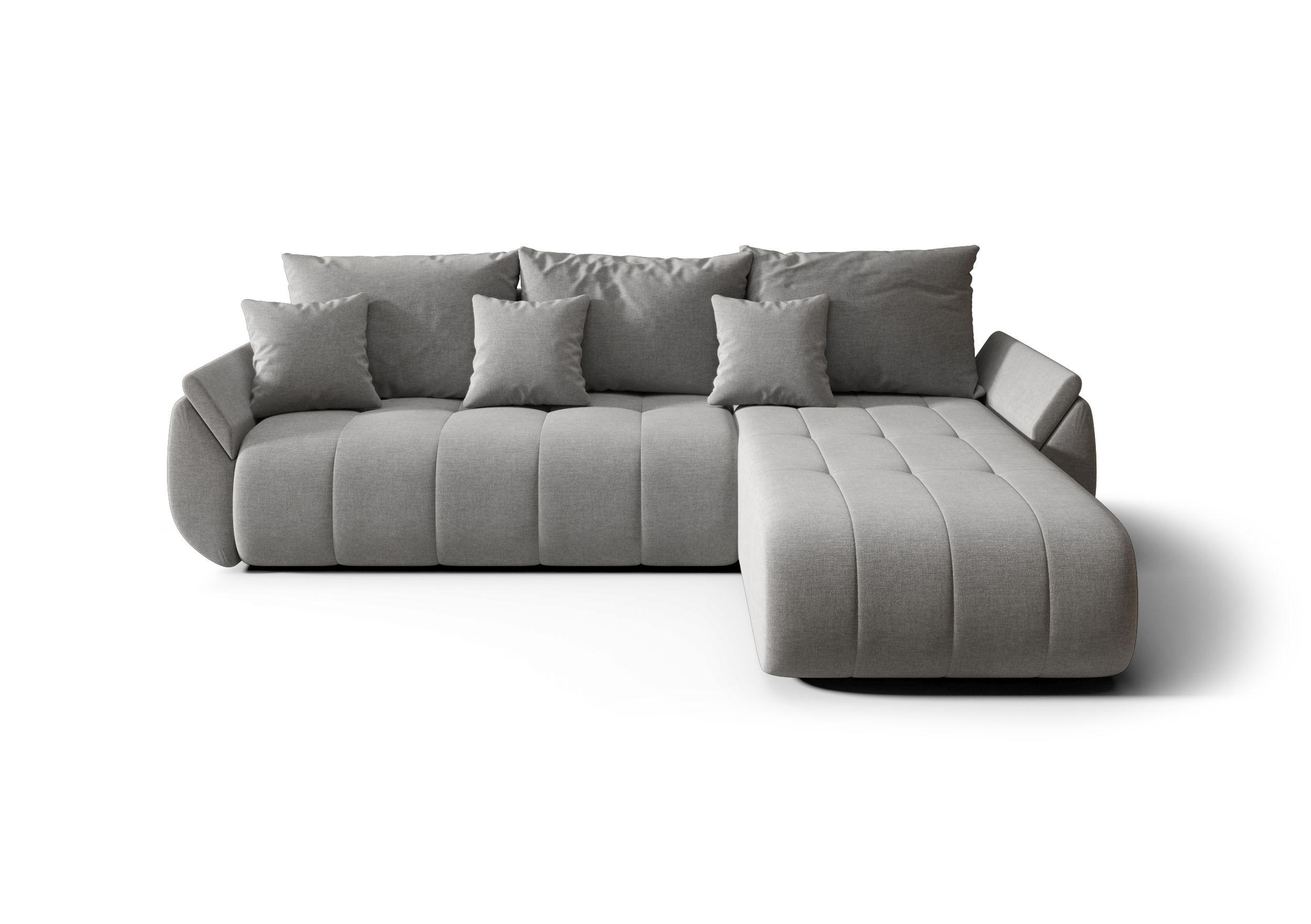 ECKSOFA mit Schlaffunktion TOKYO Wind 21 - Braun/Grau, Textil (280/185cm) - Bedante