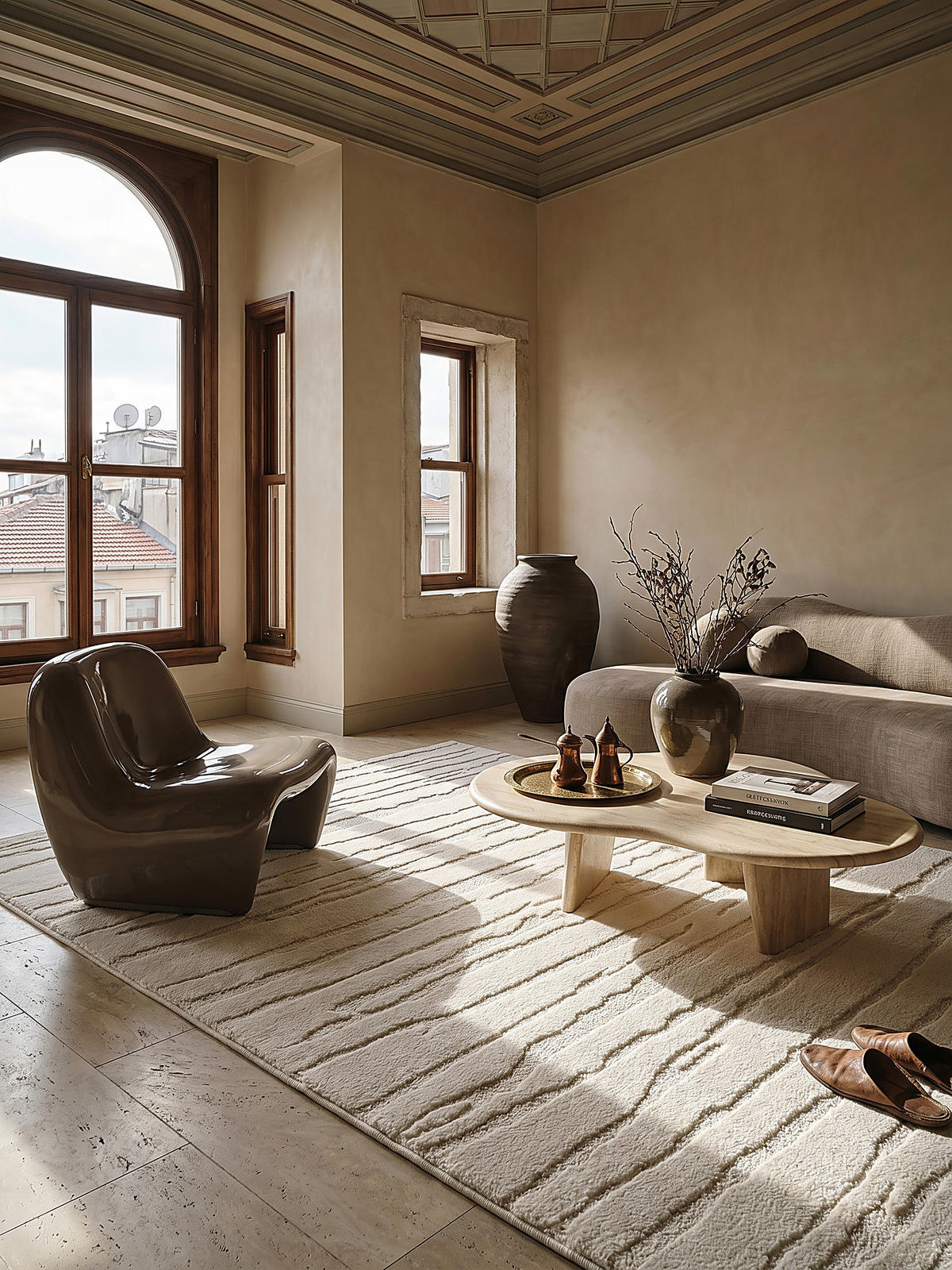 KURZFLORTEPPICH Abstrakt CETINA Polypropylen Creme 160 x 230 cm - Beige, Textil (160/230cm) - KADIMA DESIGN