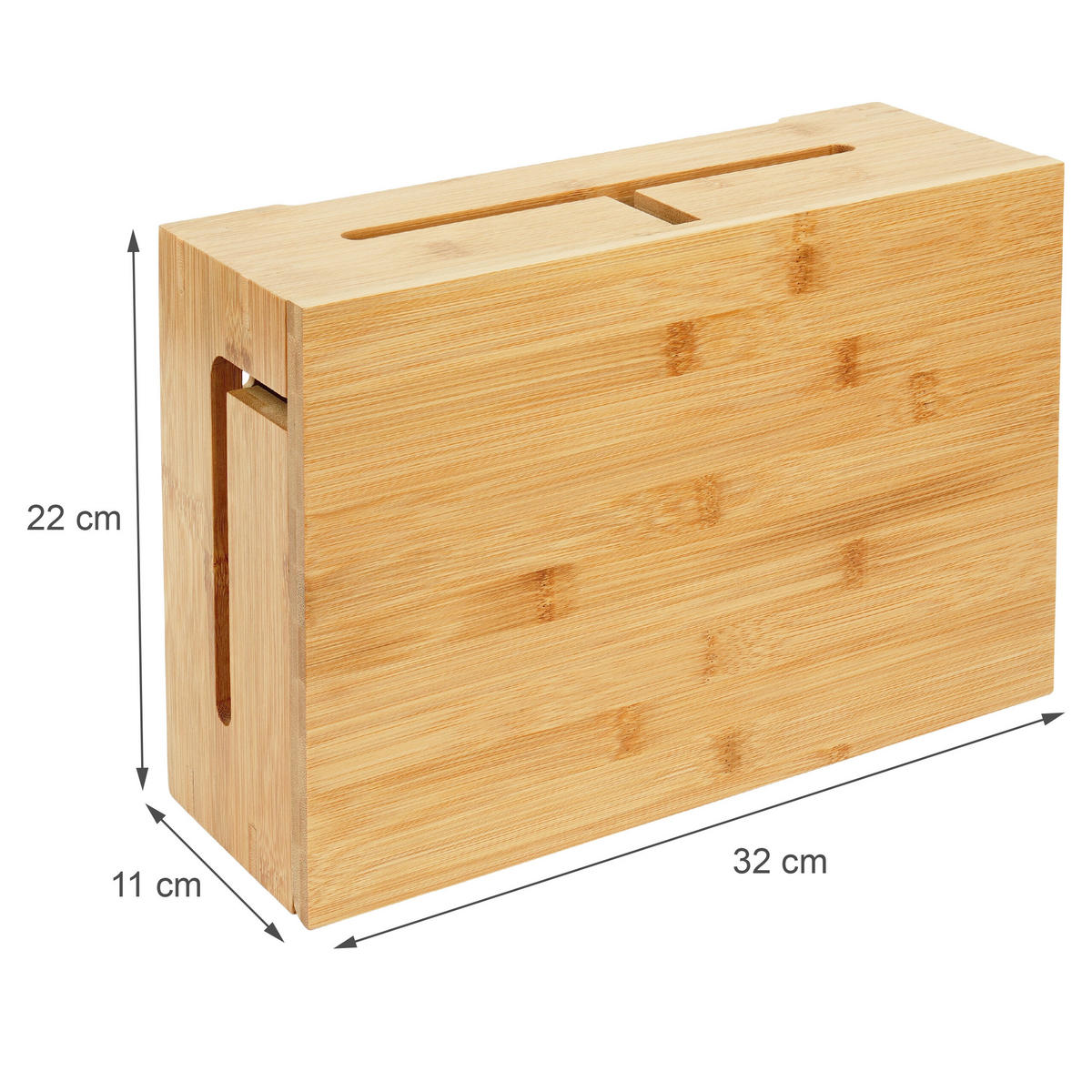 KABELSKA kutija - svijetlo smeđa, drvo (22/32/11cm) - Relaxdays