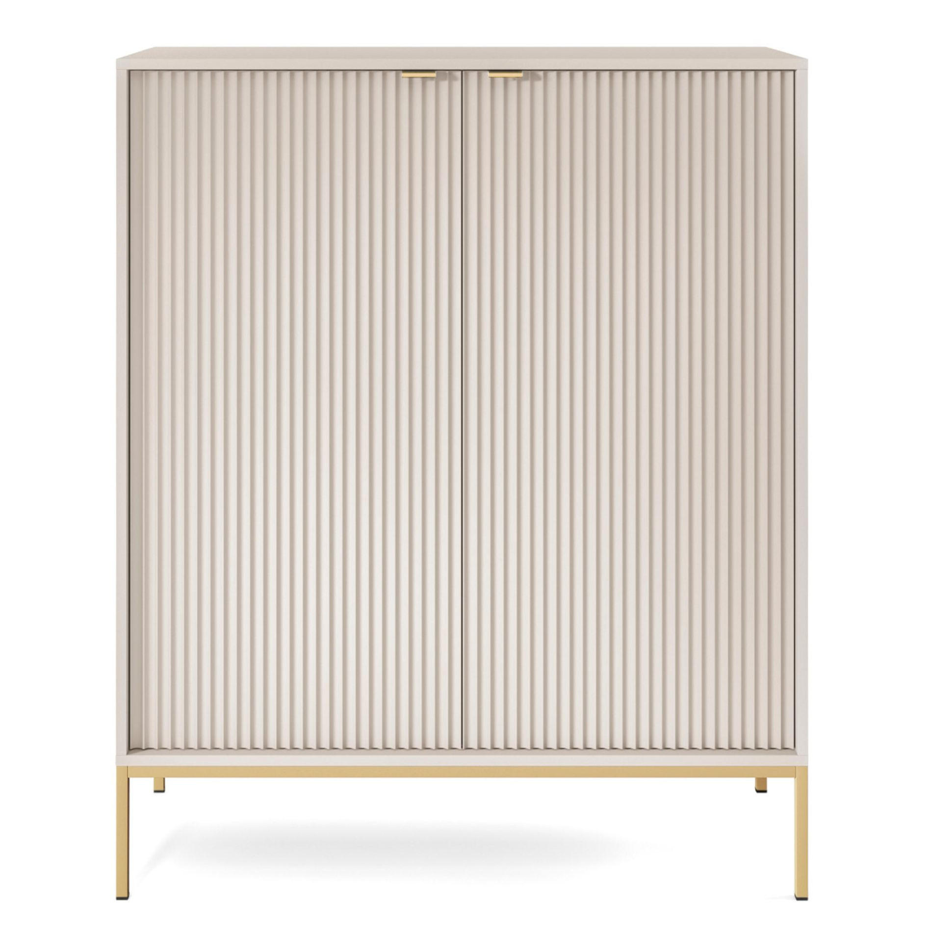 VELLORE Highboard - Ecru/Beige, Holzwerkstoff/Metall (104/125/39cm) - Selsey