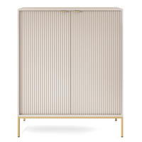 VELLORE Highboard - Ecru/Beige, Holzwerkstoff/Metall (104/125/39cm) - Selsey