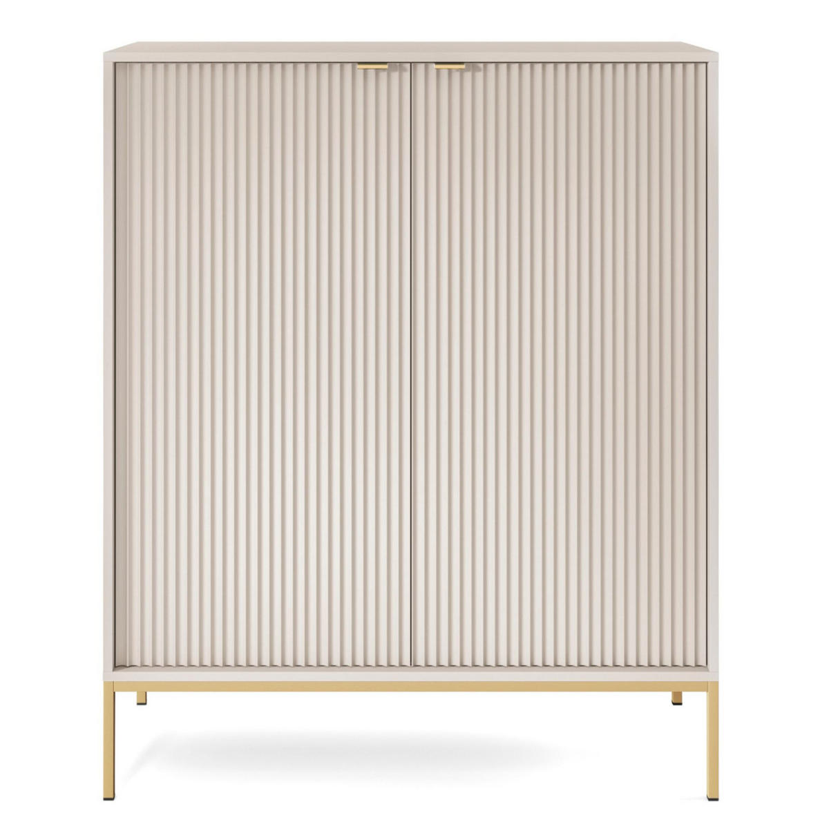 VELLORE Highboard - Ecru/Beige, Holzwerkstoff/Metall (104/125/39cm) - Selsey