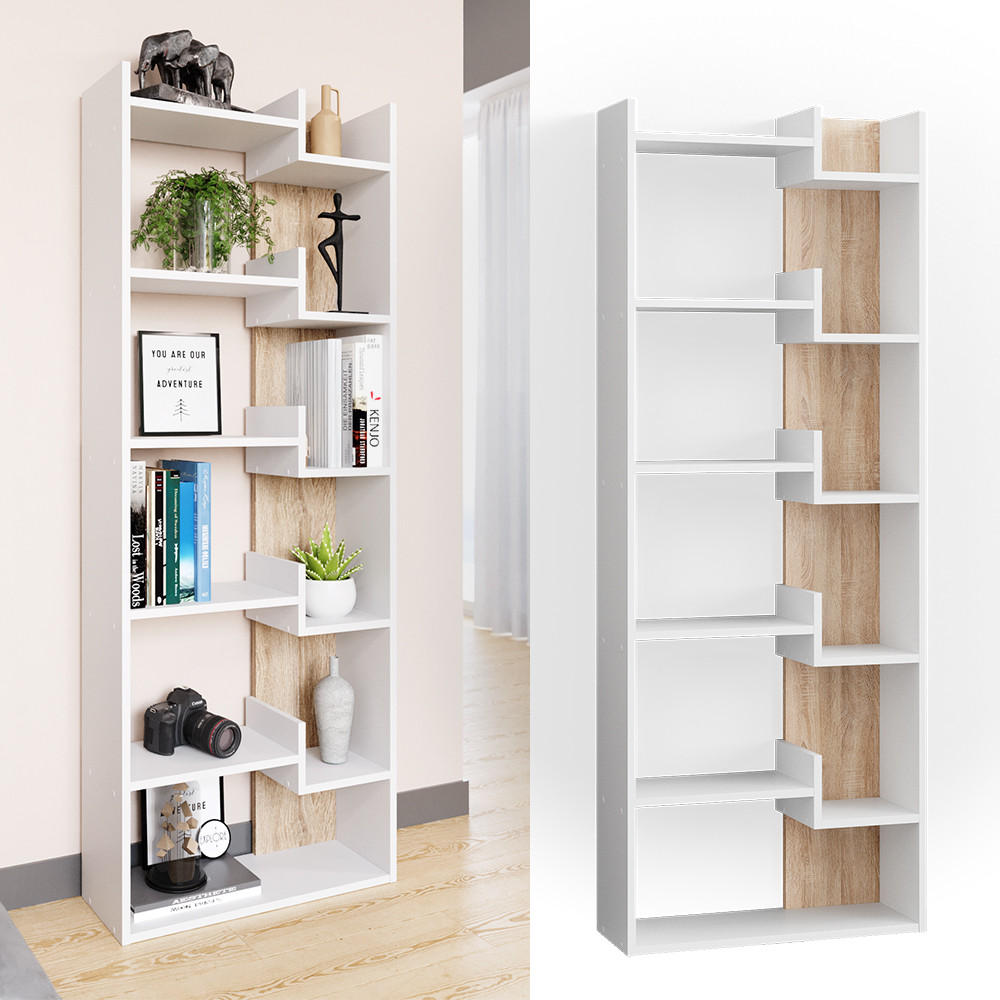 RAUMTEILER Fico Sonoma 61 x 160.2 cm - Weiß/Sonoma Eiche, Holzwerkstoff (61/160.2/22.1cm) - Vicco