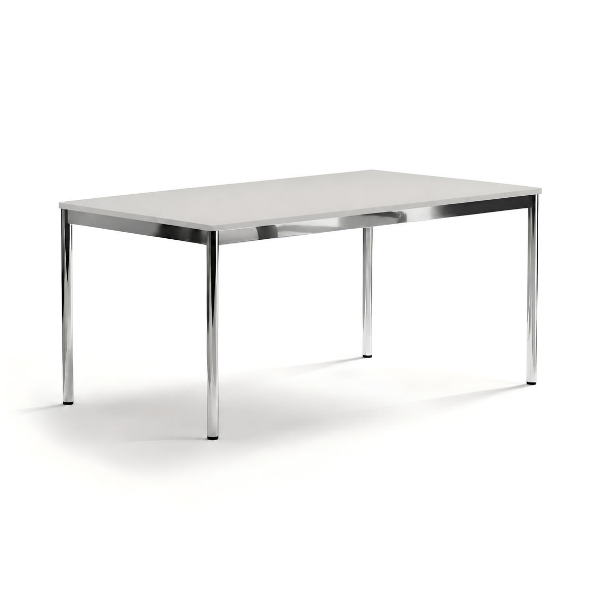 SCHREIBTISCH VST1 160 x 90 cm Lichtgrau – höhenverstellbar - Chromfarben/Grau, Holzwerkstoff (160/90/75.5cm) - Versee