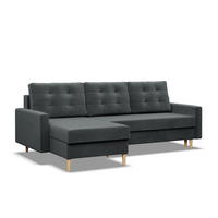 ECKSOFA MIT SCHLAFFUNKTION BLANK, Dunkelgrau - Grau, Textil (223/140cm) - Mebligo