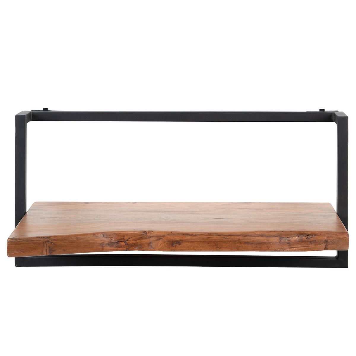 WANDREGAL - Akazie massiv / Metall - Akaziefarben, Metall (65/30/26cm) - home24