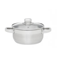 STAHLTOPF mit Glasdeckel 2 l - Silberfarben, Metall (20cm)