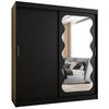 SCHWEBETÜRENSCHRANK 200/180/62 2-türig - Silberfarben/Schwarz, Holz (180/200/62cm) - MÖBEL KRYSPOL